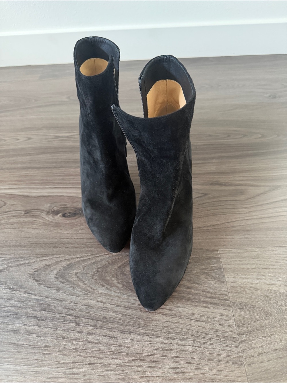Christian Louboutin Black Suede Pointed Ankle Booties